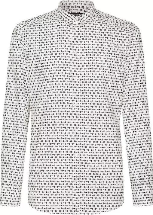White Cotton Pattern Shirt
