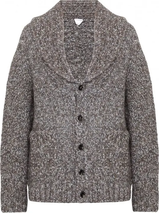Gray Alpaca Leather Cardigan