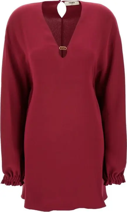 Purple Silk Casual Dress