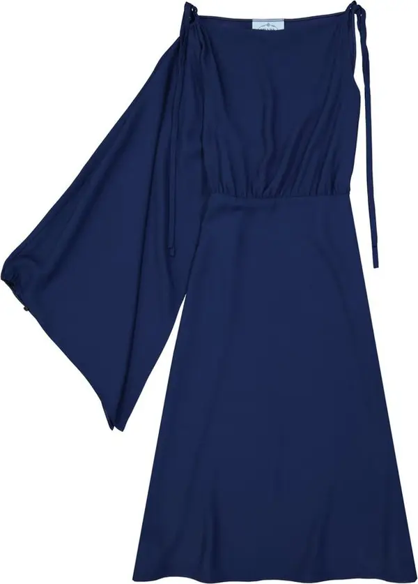 Blue Acetate Casual Dress