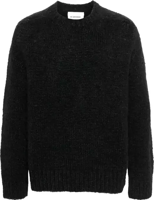 Black Alpaca Leather Sweater