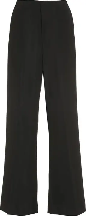 Black Viscose Casual Pants