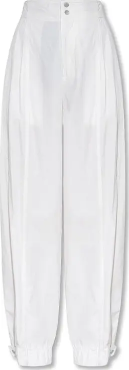 White Cotton Casual Pants