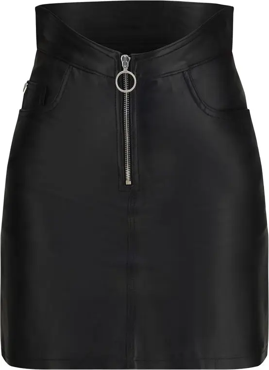Black Lamb Leather Mini Skirt