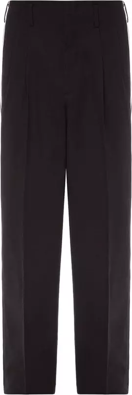 Black Cotton Casual Pants