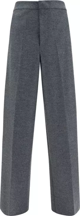 Gray Wool Casual Pants