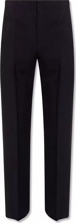 Blue Cotton Casual Pants