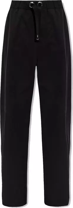 Black Cotton Casual Pants