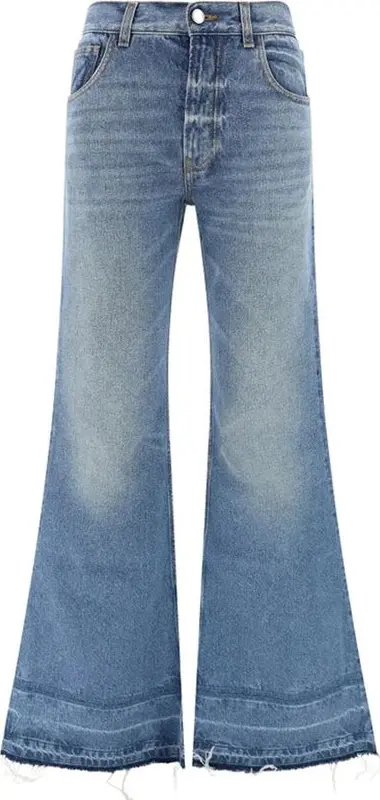 Blue Cotton Bootcut Jeans