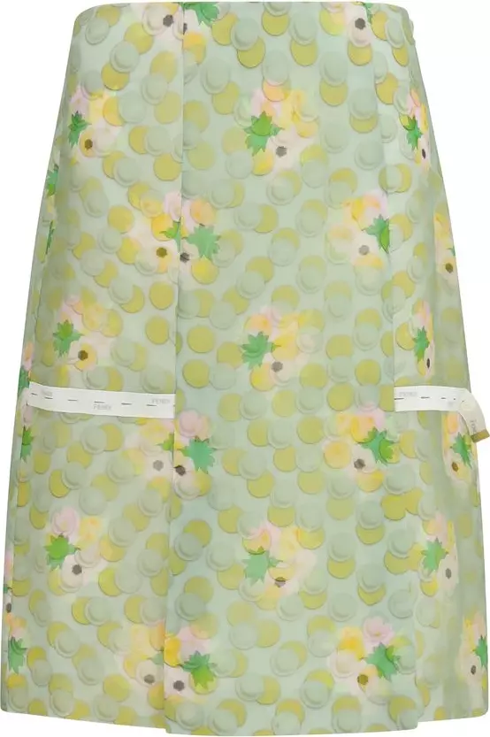 Multicolor Silk Midi Skirt