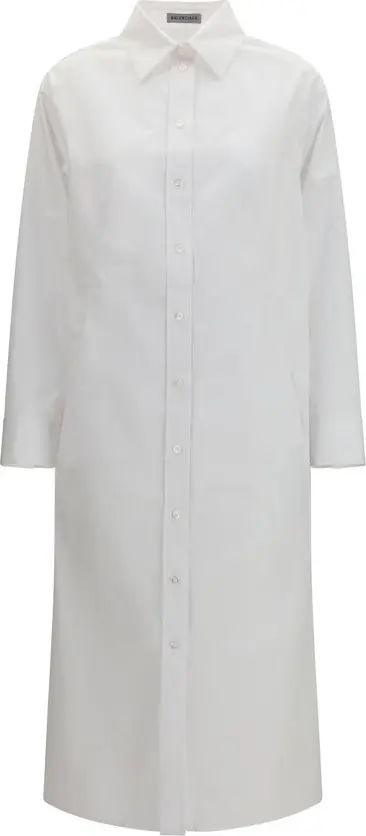 White Cotton Casual Dress