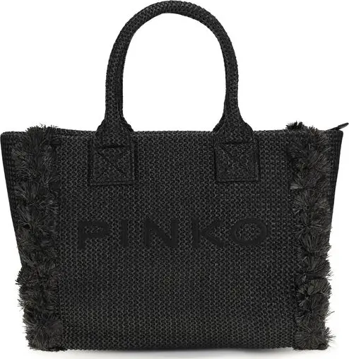 Black Raffia Shoulder Bag