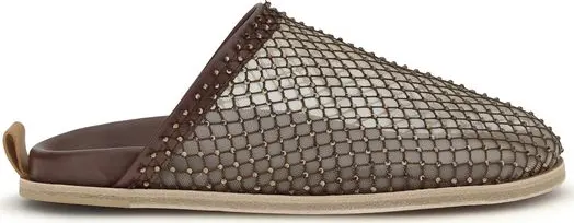 Brown Calf Leather Bos Taurus Mules