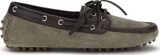 Gray Calf Leather Bos Taurus Slip-On Loafers