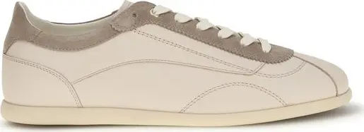 Beige Leather Low Top Sneakers