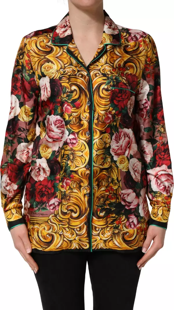 Multicolor Floral Long Sleeves Button Down Shirt Top