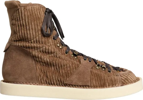 Brown Corduroy High Top Oxford Boots