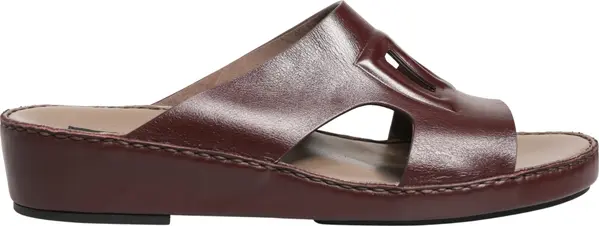 Maroon Leather Cutout DG Logo Sandals Shoes