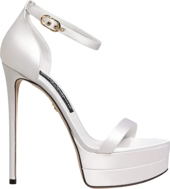 White Platform Ankle Strap Sandals Shoes