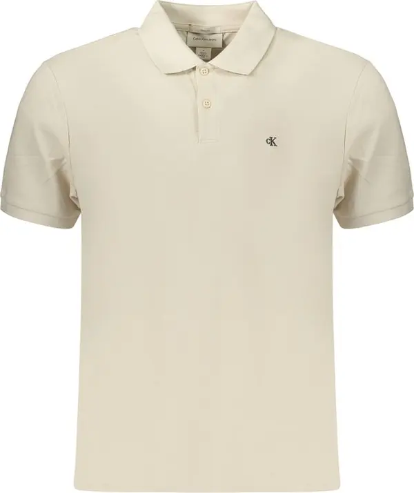 Beige Cotton Mens Polo Shirt