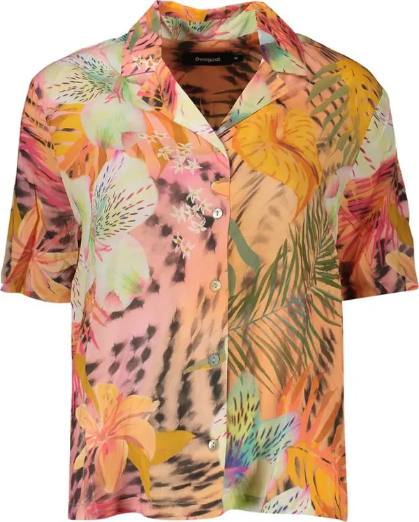 Orange Viscose Women's Shirt