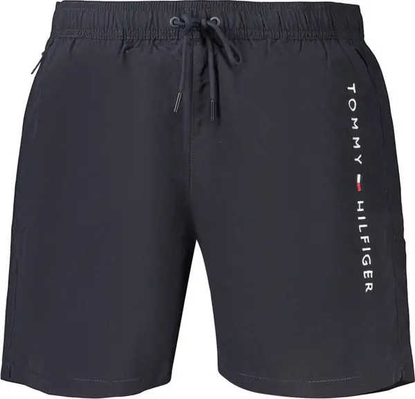 Blue Polyester Men's Short