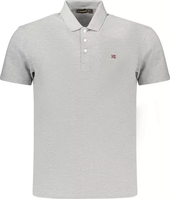 Gray Cotton Men's Polo Shirt