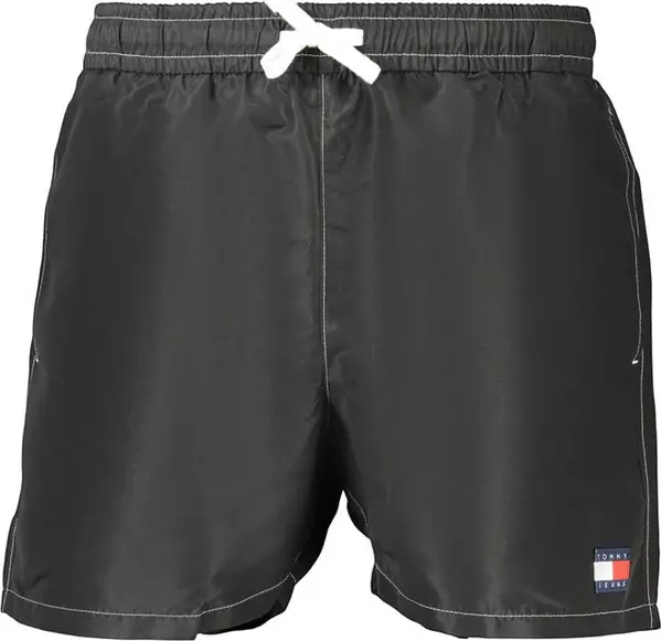 Black Polyester Men's Swimwear