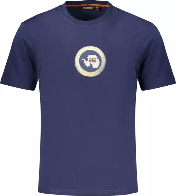 Blue Cotton Men's T-Shirt