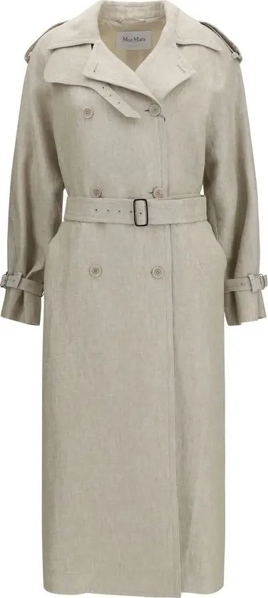 Brown Linen Trench Coat