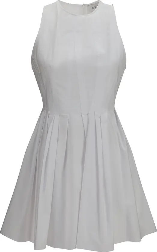 White Cotton Casual Dress