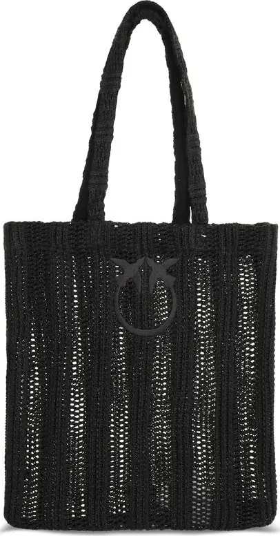 Black Raffia Shoulder Bag