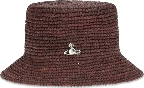 Brown Raffia Bucket Hat