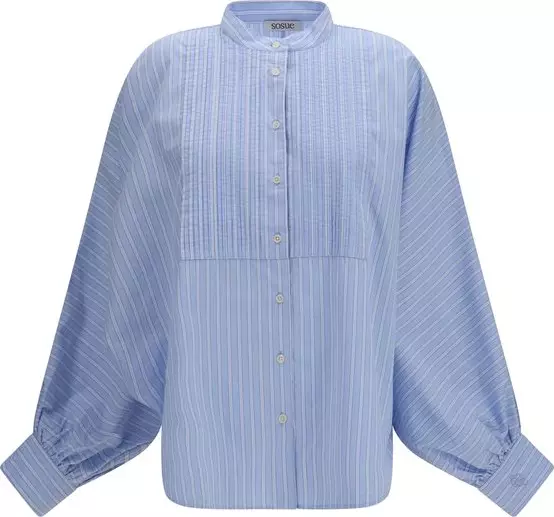 Blue Cotton Pattern Shirt