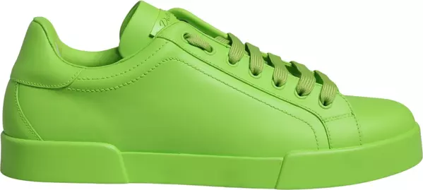 Green Leather Portofino Low Top Sneakers Shoes