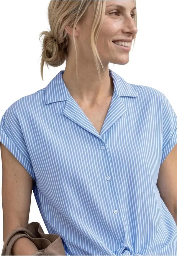Blue Cotton Shortsleeve Shirt