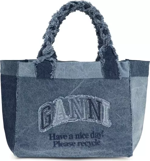 Blue Cotton Shoulder Bag