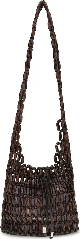 Brown Wood Shoulder Bag
