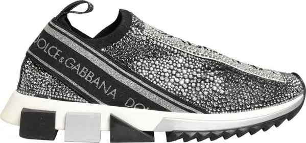 Silver Crystal Logo Slip On Sorrento Sneakers Shoes