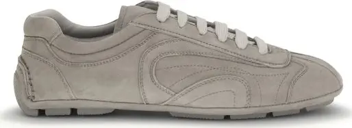 Beige Calf Leather Bos Taurus Athletic Sneakers
