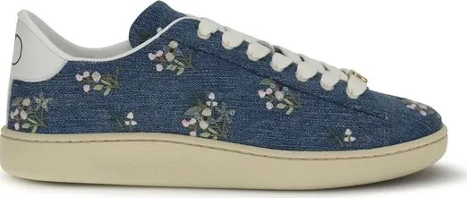 Blue Fabric Low Top Sneakers
