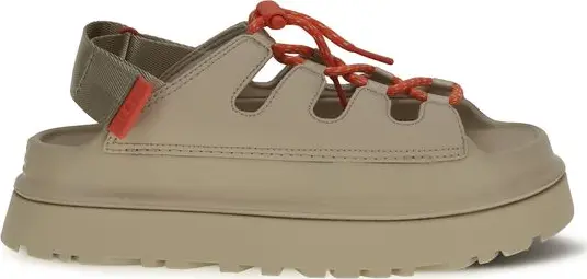 Beige Polyurethane Platform Sandals