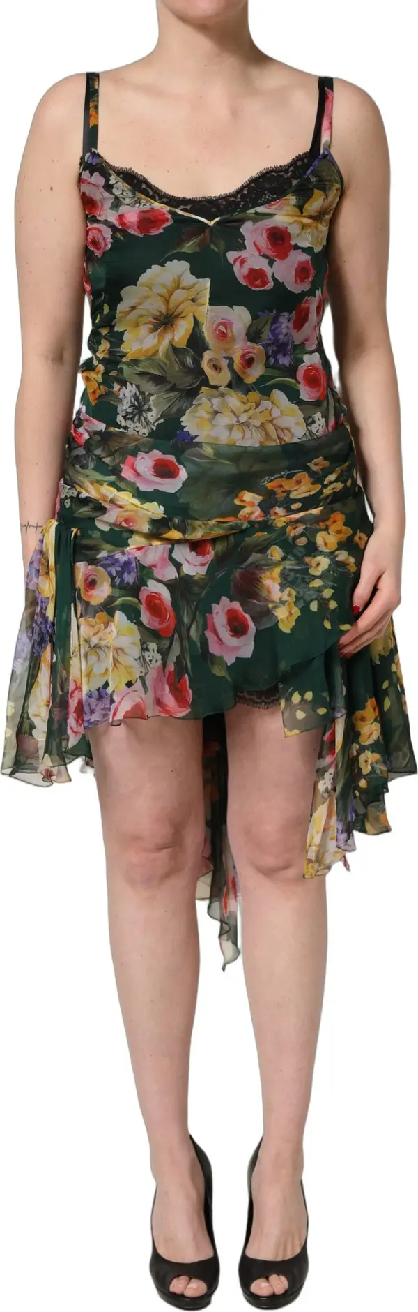 Multicolor Floral Print Sleeveless Mini Dress