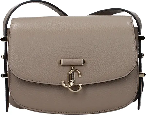 Gray Leather Crossbody Bag