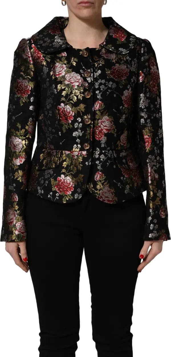Multicolor Floral Brocade Blazer Jacket