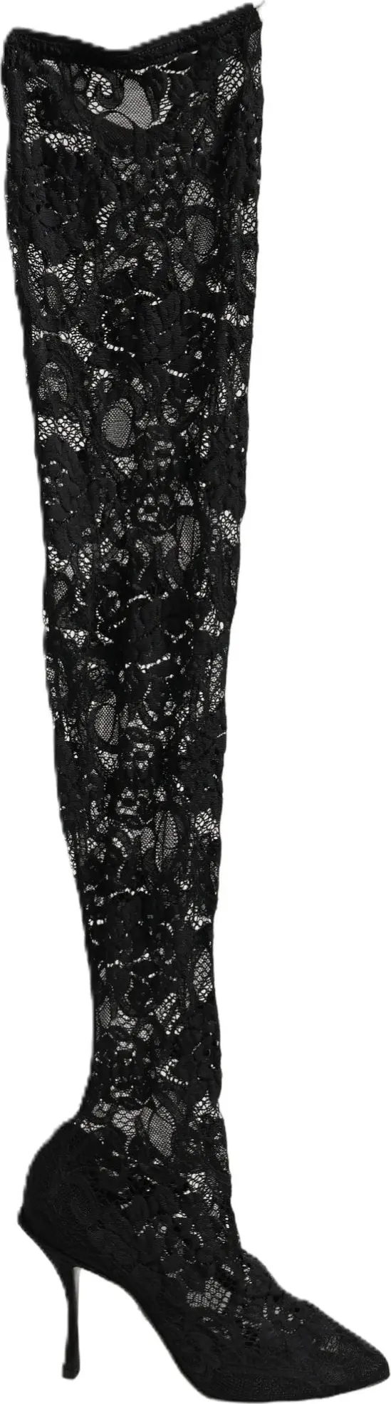 Black Taormina Lace Socks Boots Pumps Shoes