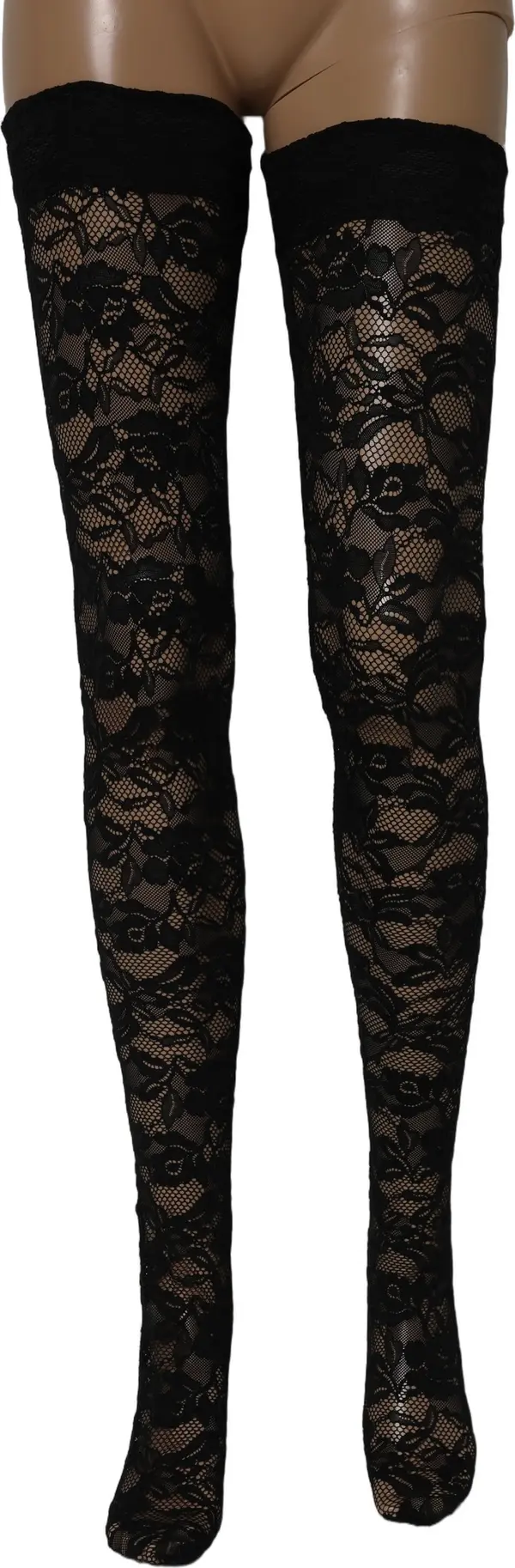 Black Floral Lace Thigh High Stockings Socks