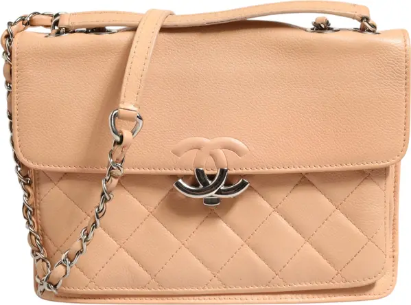 Goatskin Quilted Small CC Box Flap Bag