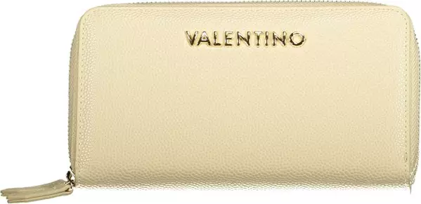 Beige Polyurethane Women's Wallet with Coin Purse and Card Spaces