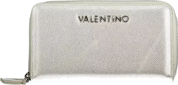 Silver Polyurethane Womens Wallet